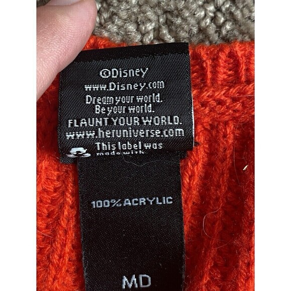 Disney Her Universe Strawberry Minnie Sweater Boxy Striped Red Pink Cropped - Picture 7 of 8